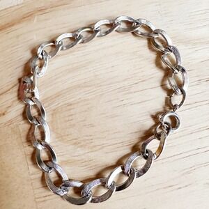 Vintage Beau Sterling Silver Charm Bracelet Chain Only 1960s 7 Inch